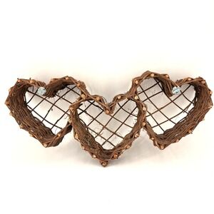 Rustic Twig Heart Wreath 3 Piece Set Country Farmhouse Valentine Decor
